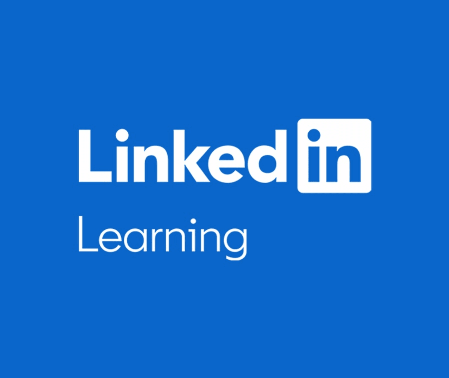 A graphic with a blue background and white writing reads 'LinkedIn Learning'.
